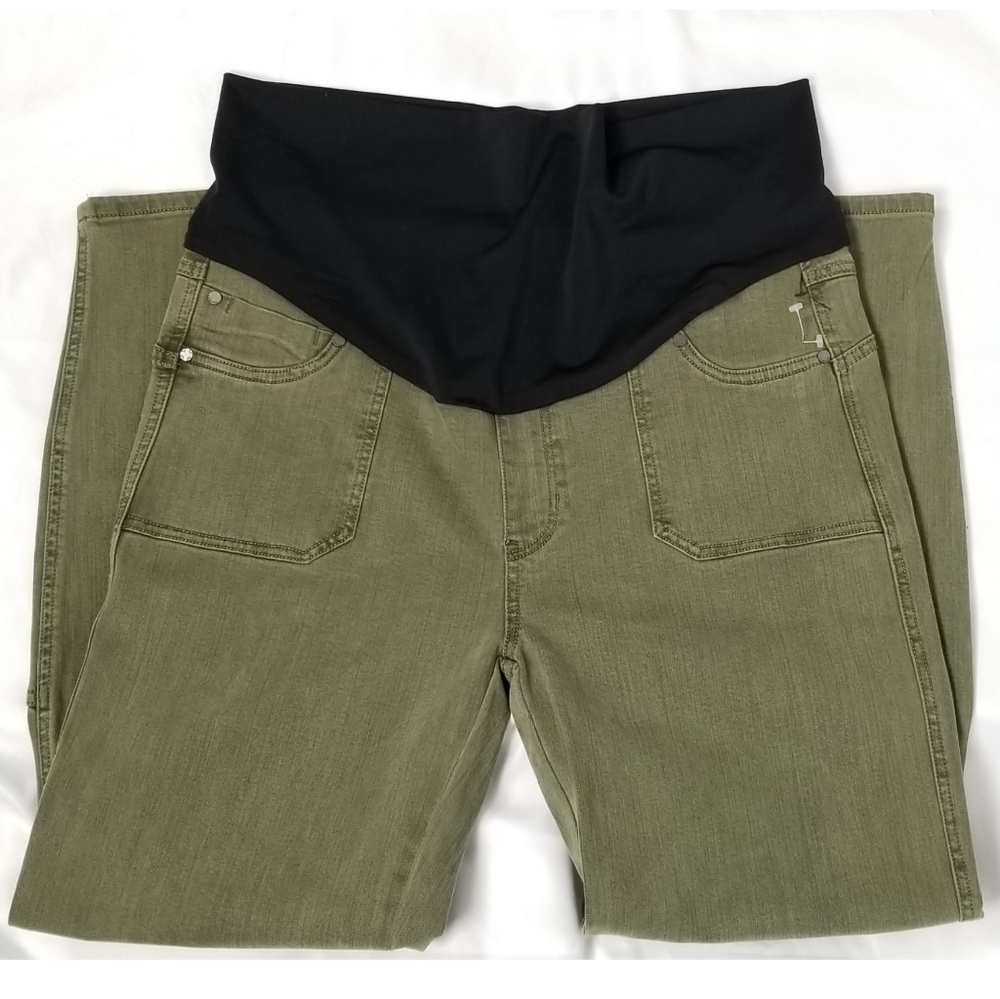 Liverpool Army Green Maternity Ankle Cargo Jeans